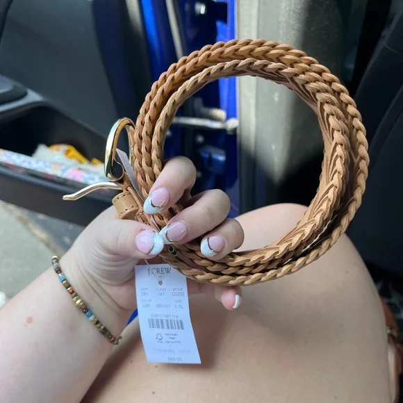 J.Crew Light Brown Braided Belt - Picture 1 of 5